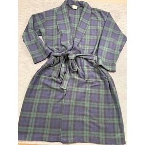Vintage Christian Dior Robe de Chambre‎ Bathrobe Mens One Size Plaid 90s